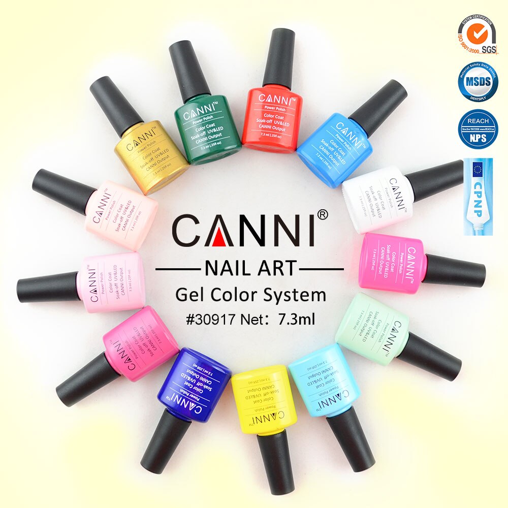 CANNI 240 Colors/set 7.3ml UV Gel Professional Nail Art Salon Nail Polish Kit Color Gel Lacquer Soakoff High Quality Manicure