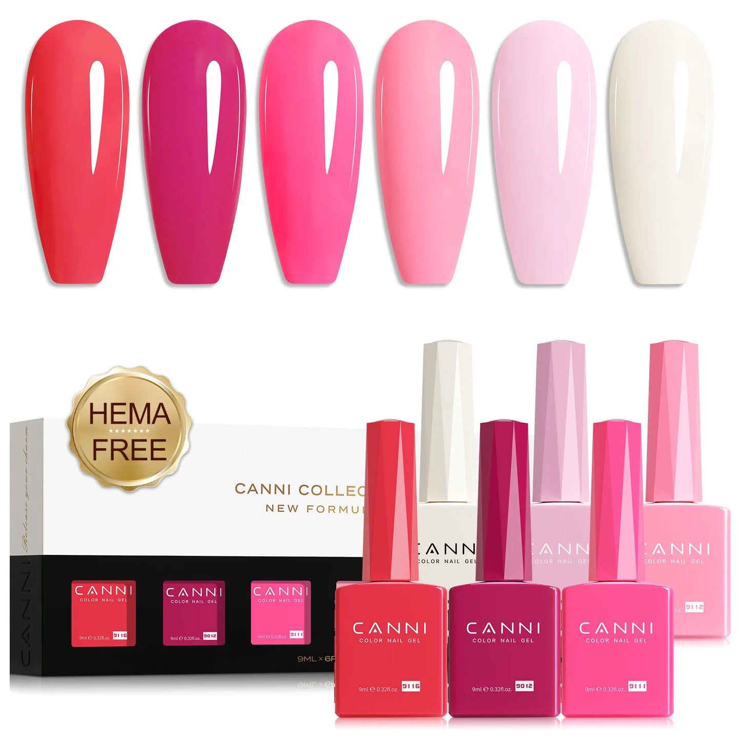 CANNI HEMA TPO FREE 9ml BIAB Colorful Rubber Base Gel UV Construction Quick Builder Nail Gel Polish Kit Self Leveling French Nails