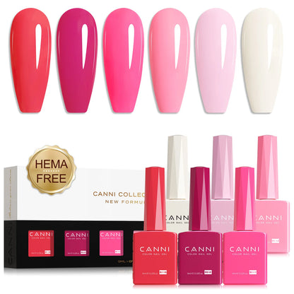 CANNI HEMA TPO FREE 9ml BIAB Colorful Rubber Base Gel UV Construction Quick Builder Nail Gel Polish Kit Self Leveling French Nails
