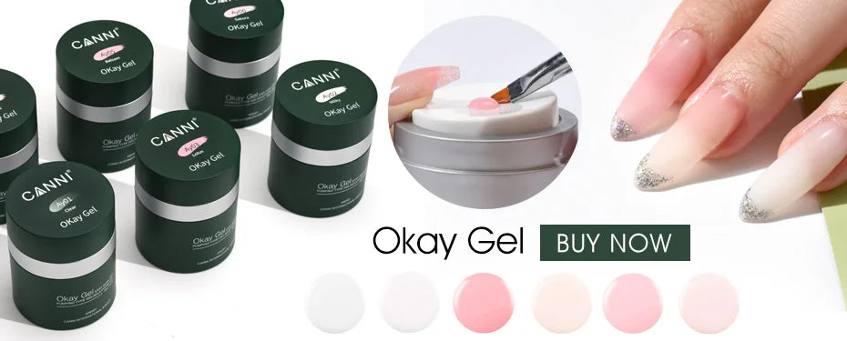 CANNI Hema Free Nail Glue Christmas Decoration Sticker Glue Semi Permanent Soak Off LED UV Nail Gel Polish Red Color Collection