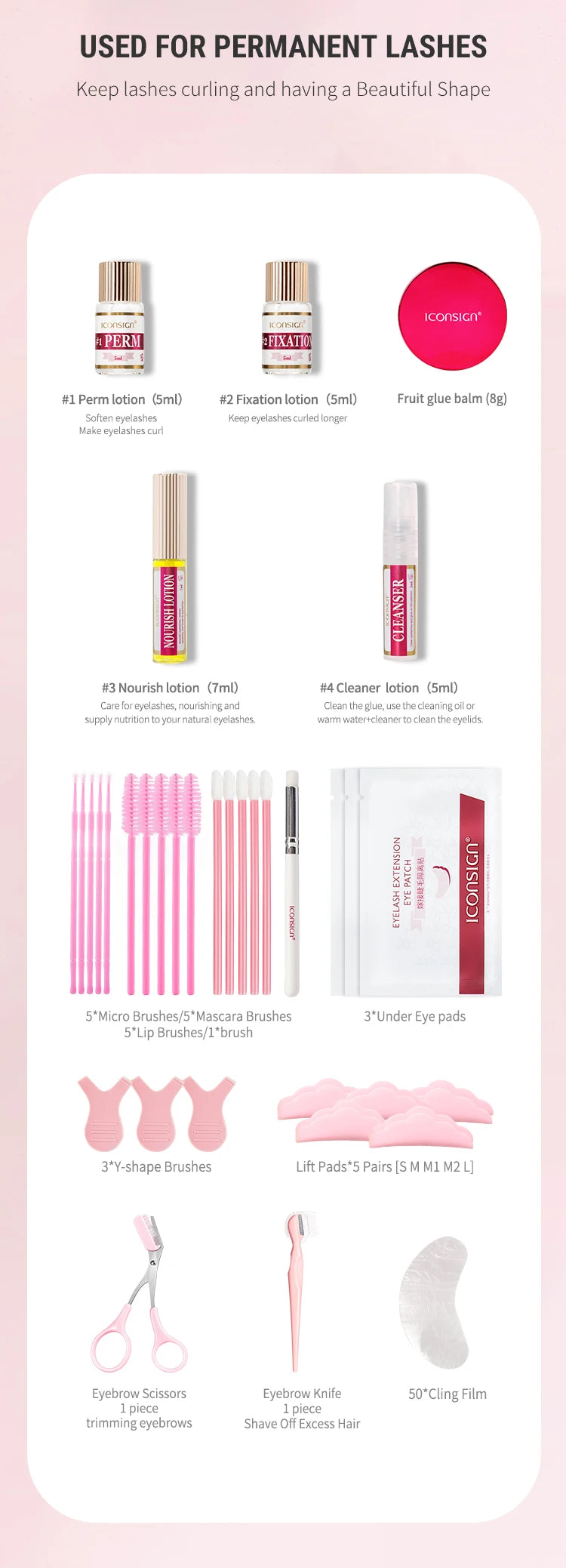 Kit professionnel 2 en 1 pour rehussement les cils et les sourcils, permanente rapide, tenue 6 à 8 semaines, mascara, rehussement de cils, lash lift, outil de maquillage