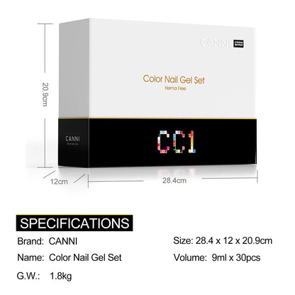 CANNI 30pcs Nail Gel Polish Kit CC Collection FREE TPO/Hema Free Fall Nails  Christmas Gel Varnish Soak Off Semi Permanent Gel Set