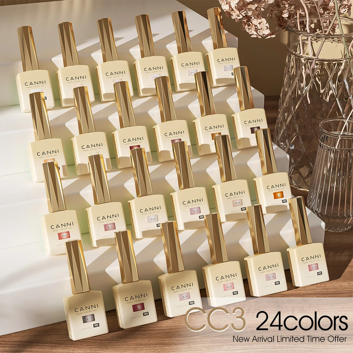 CANNI Hema Free Nail Glue Christmas Decoration Sticker Glue Semi Permanent Soak Off LED UV Nail Gel Polish Red Color Collection