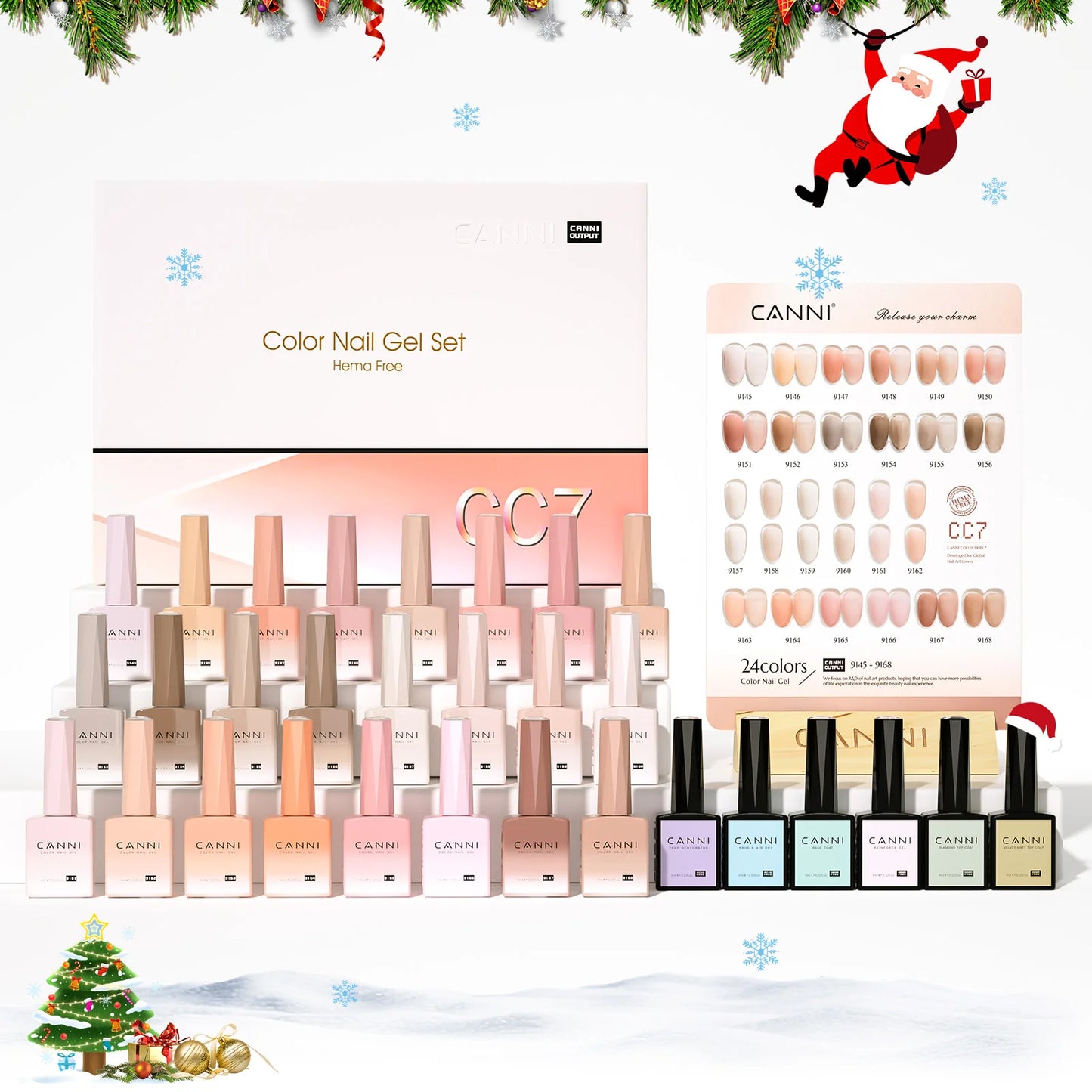 CANNI 30pcs Nail Gel Polish Kit CC Collection FREE TPO/Hema Free Fall Nails  Christmas Gel Varnish Soak Off Semi Permanent Gel Set