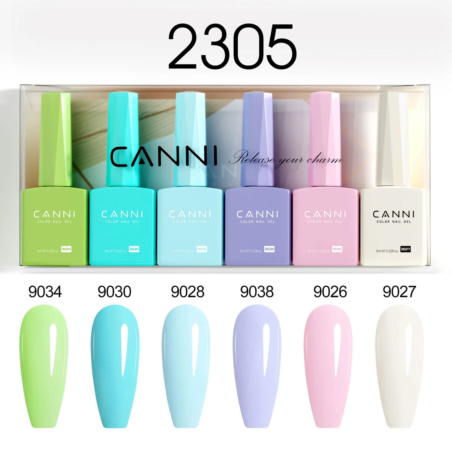 6pcs/kit CANNI HEMA TPO FREE Nail Gel Polish Set Gorgeous Color Semi Permanent Soak off UV LED Gel Nail Varnish Christmas Gift