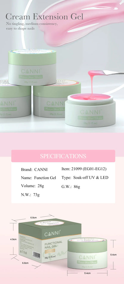Venalisa CANNI Creamy Texture Extention Builder Jelly Gel Self Leveling No Burning Jelly Gel UV LED Construction Nail Manicure