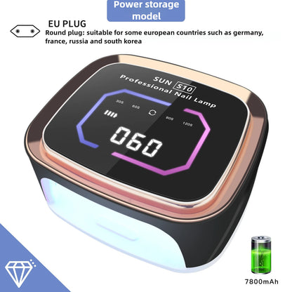 Professional Nail UV LED Lamp Dryer HD Display Smart Wireless Nail Drying Lamp for Fast Dry Curing All Polish Gel Plug-in Use