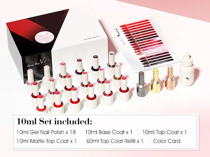 1Set VENALISA V6 Whole Set 10ml HEMA Free TPO Free Vegan Nail Gel Polish Color Display Gel Varnish Nail Maincure Branded Suitcase
