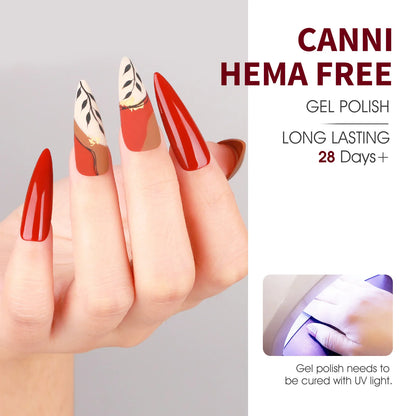 6pcs/kit CANNI HEMA TPO FREE Nail Gel Polish Set Gorgeous Color Semi Permanent Soak off UV LED Gel Nail Varnish Christmas Gift