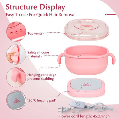 Portable Silicone Wax Warmer 400ML Foldable Wax Heater Hair Removal Wax Machine SPA Body Epilator Paraffin Wax Pot for Travel