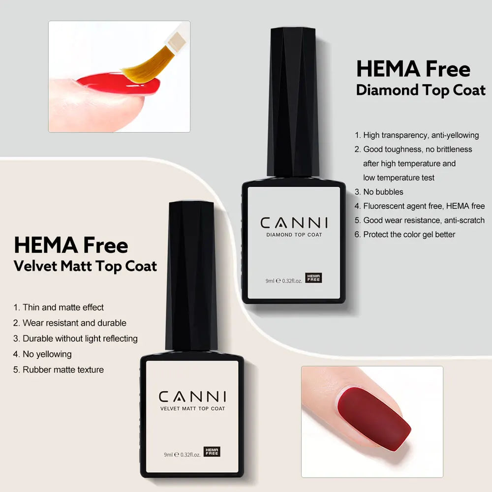 CANNI HEMA TPO FREE 9ml BIAB Colorful Rubber Base Gel UV Construction Quick Builder Nail Gel Polish Kit Self Leveling French Nails