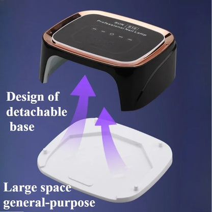 Professional Nail UV LED Lamp Dryer HD Display Smart Wireless Nail Drying Lamp for Fast Dry Curing All Polish Gel Plug-in Use