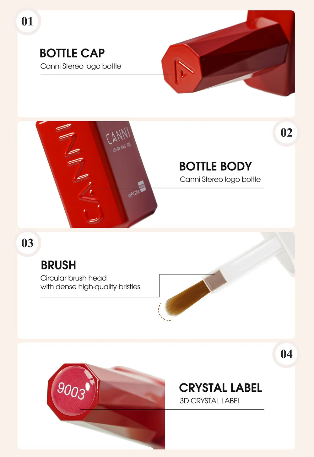 CANNI HEMA TPO FREE 9ml BIAB Colorful Rubber Base Gel UV Construction Quick Builder Nail Gel Polish Kit Self Leveling French Nails