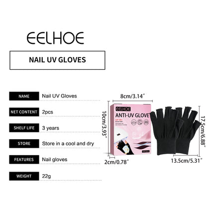 EELHOE Uv Nail Protection Glove Manicure Uv Rays Nails LED Lamp Anti-Radiation Gloves Nail Art Tools Guard Nail Beauty Tools