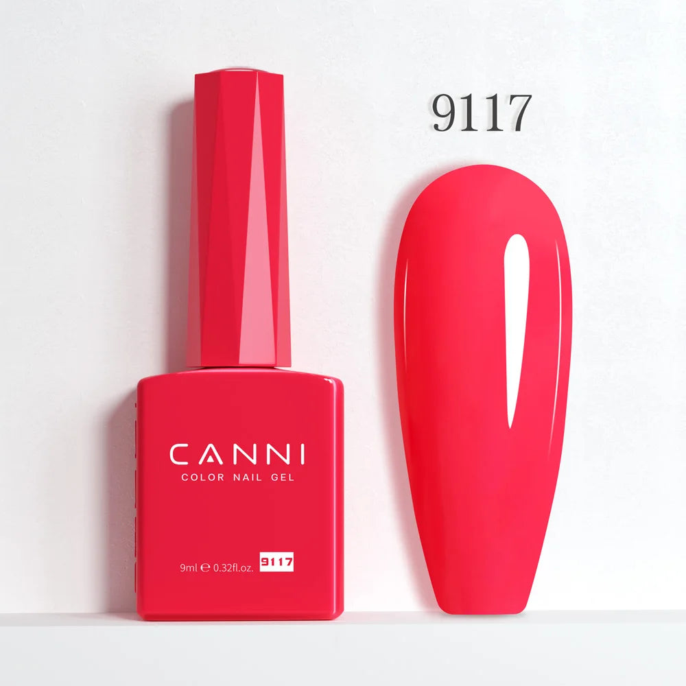 CANNI Hema Free Nail Glue Christmas Decoration Sticker Glue Semi Permanent Soak Off LED UV Nail Gel Polish Red Color Collection