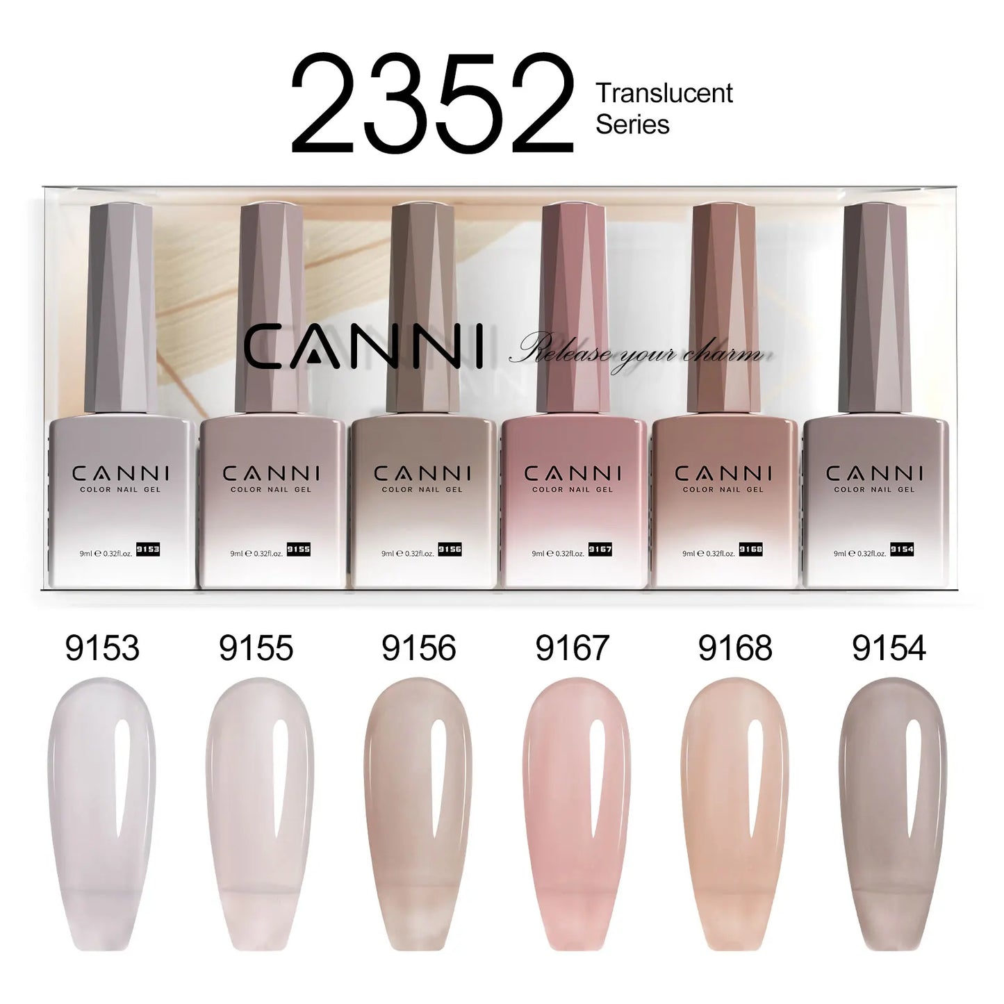 6pcs/kit CANNI HEMA TPO FREE Nail Gel Polish Set Gorgeous Color Semi Permanent Soak off UV LED Gel Nail Varnish Christmas Gift