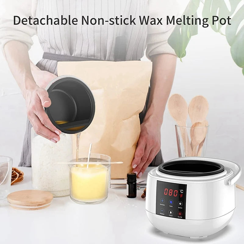 Candle Making Wax Melting Pot,Wax Melter For Candle Making,LED Temperature Display For Adults Beginner,Soy Wax