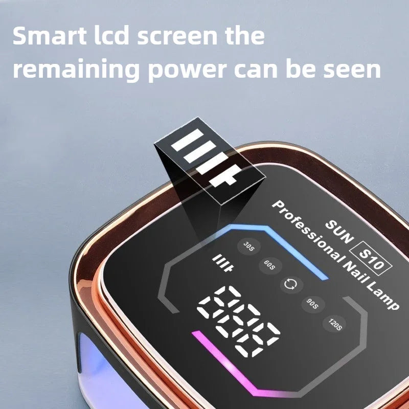 Professional Nail UV LED Lamp Dryer HD Display Smart Wireless Nail Drying Lamp for Fast Dry Curing All Polish Gel Plug-in Use