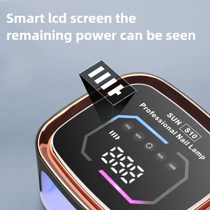 Professional Nail UV LED Lamp Dryer HD Display Smart Wireless Nail Drying Lamp for Fast Dry Curing All Polish Gel Plug-in Use