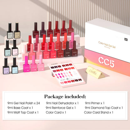 CANNI 30pcs Nail Gel Polish Kit CC Collection FREE TPO/Hema Free Fall Nails  Christmas Gel Varnish Soak Off Semi Permanent Gel Set