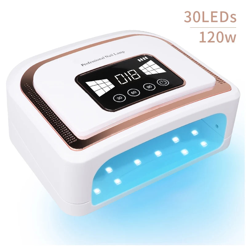 Led Lamp For Nails Uv Nail Drying Gel Manicure Cabin Polish Dryer 120W Light Dryers Wireless Cordless Rechargeable