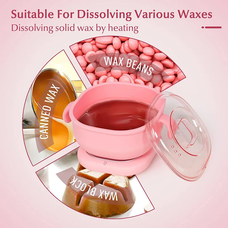 Portable Silicone Wax Warmer 400ML Foldable Wax Heater Hair Removal Wax Machine SPA Body Epilator Paraffin Wax Pot for Travel