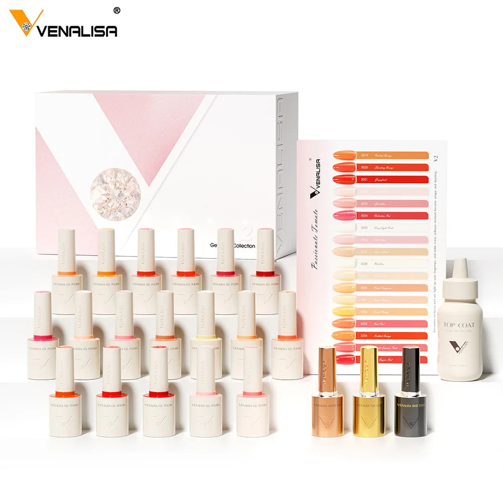 1Set VENALISA V6 Whole Set 10ml HEMA Free TPO Free Vegan Nail Gel Polish Color Display Gel Varnish Nail Maincure Branded Suitcase