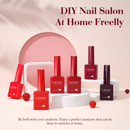 6pcs/kit CANNI HEMA TPO FREE Nail Gel Polish Set Gorgeous Color Semi Permanent Soak off UV LED Gel Nail Varnish Christmas Gift