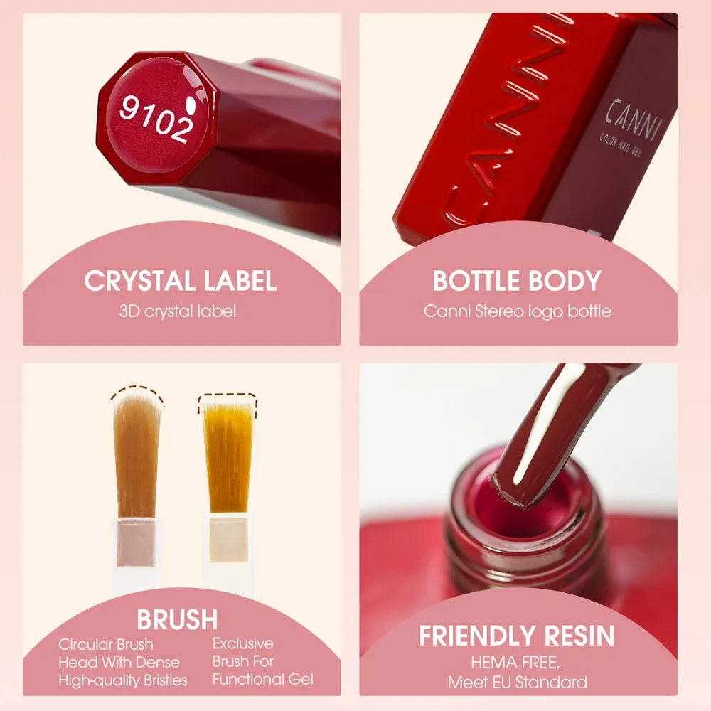 6pcs/kit CANNI HEMA TPO FREE Nail Gel Polish Set Gorgeous Color Semi Permanent Soak off UV LED Gel Nail Varnish Christmas Gift