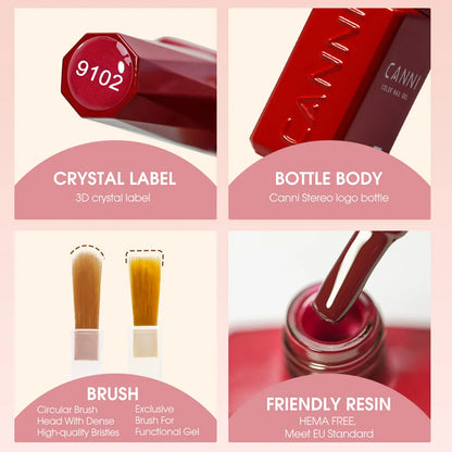 6pcs/kit CANNI HEMA TPO FREE Nail Gel Polish Set Gorgeous Color Semi Permanent Soak off UV LED Gel Nail Varnish Christmas Gift