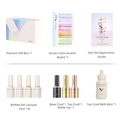 1Set VENALISA V6 Whole Set 10ml HEMA Free TPO Free Vegan Nail Gel Polish Color Display Gel Varnish Nail Maincure Branded Suitcase