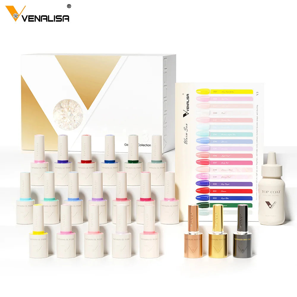 1Set VENALISA V6 Whole Set 10ml HEMA Free TPO Free Vegan Nail Gel Polish Color Display Gel Varnish Nail Maincure Branded Suitcase