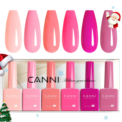 6pcs/kit CANNI HEMA TPO FREE Nail Gel Polish Set Gorgeous Color Semi Permanent Soak off UV LED Gel Nail Varnish Christmas Gift