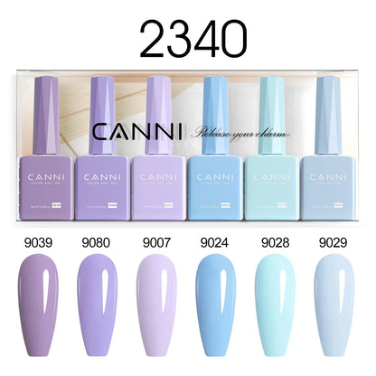 6pcs/kit CANNI HEMA TPO FREE Nail Gel Polish Set Gorgeous Color Semi Permanent Soak off UV LED Gel Nail Varnish Christmas Gift