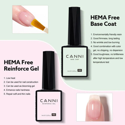 CANNI HEMA TPO FREE 9ml BIAB Colorful Rubber Base Gel UV Construction Quick Builder Nail Gel Polish Kit Self Leveling French Nails