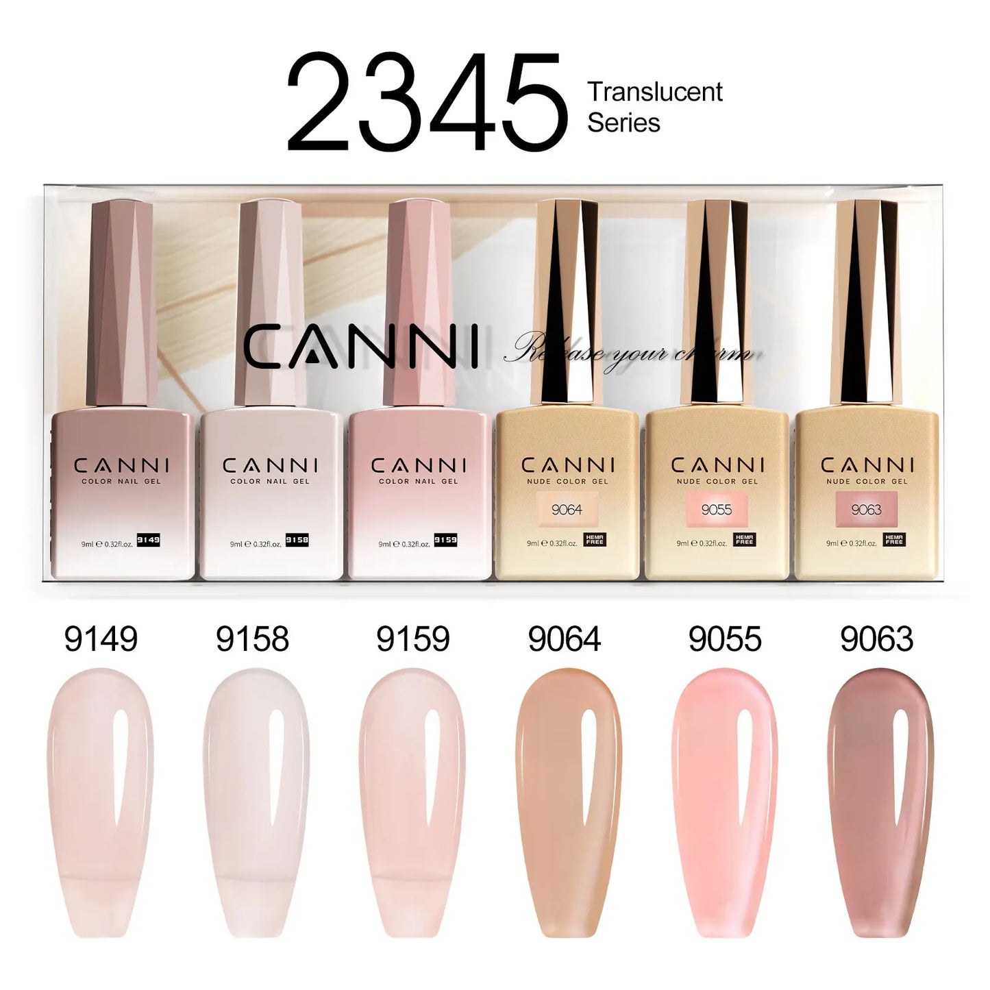 CANNI HEMA TPO FREE 9ml BIAB Colorful Rubber Base Gel UV Construction Quick Builder Nail Gel Polish Kit Self Leveling French Nails