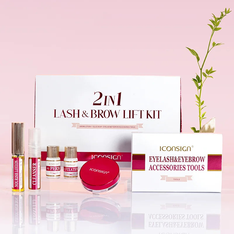 Kit professionnel 2 en 1 pour rehussement les cils et les sourcils, permanente rapide, tenue 6 à 8 semaines, mascara, rehussement de cils, lash lift, outil de maquillage
