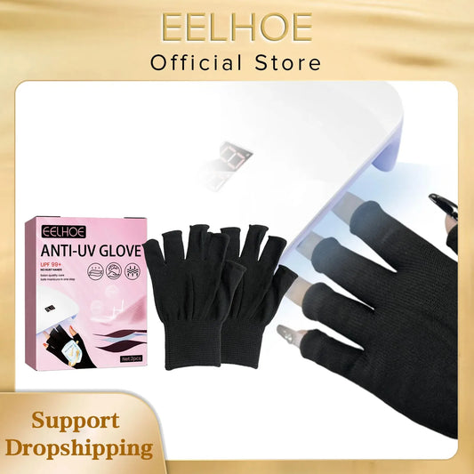 EELHOE Uv Nail Protection Glove Manicure Uv Rays Nails LED Lamp Anti-Radiation Gloves Nail Art Tools Guard Nail Beauty Tools