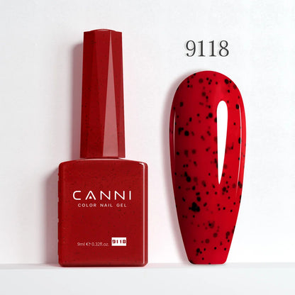 CANNI Hema Free Nail Glue Christmas Decoration Sticker Glue Semi Permanent Soak Off LED UV Nail Gel Polish Red Color Collection