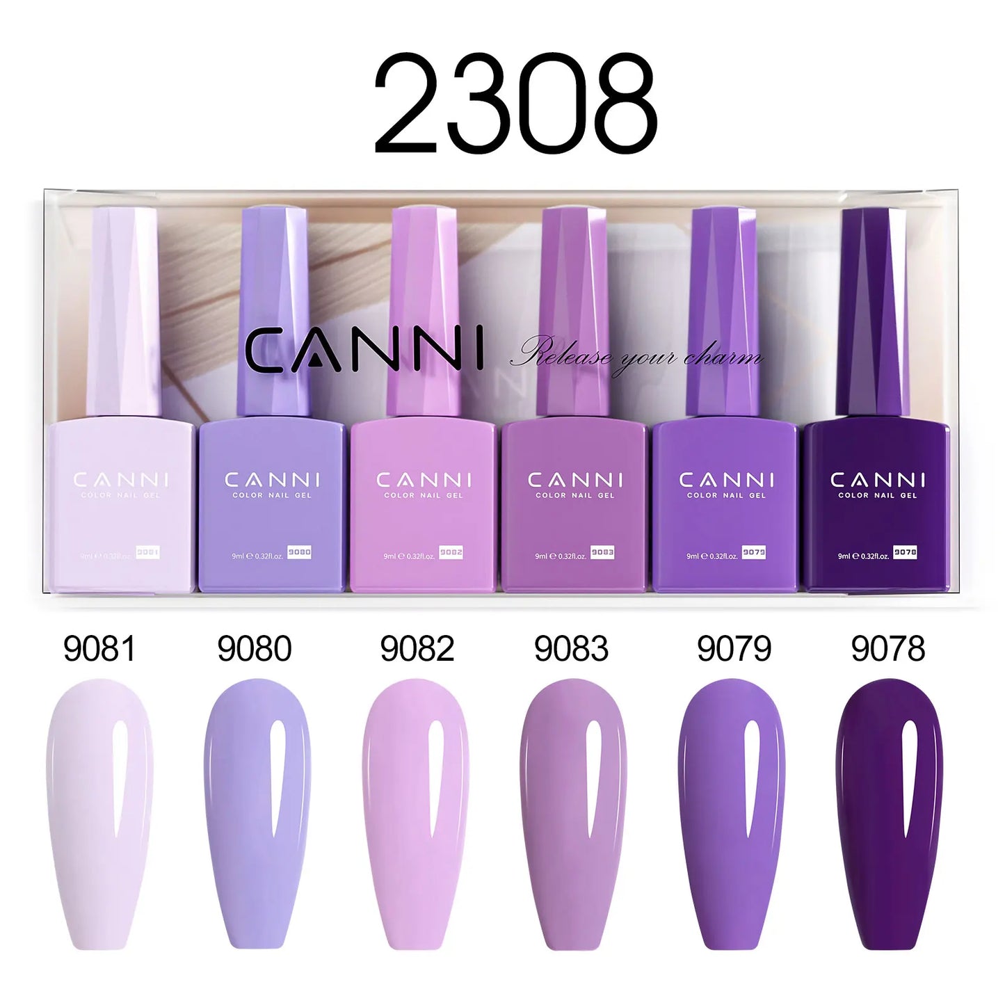 6pcs/kit CANNI HEMA TPO FREE Nail Gel Polish Set Gorgeous Color Semi Permanent Soak off UV LED Gel Nail Varnish Christmas Gift