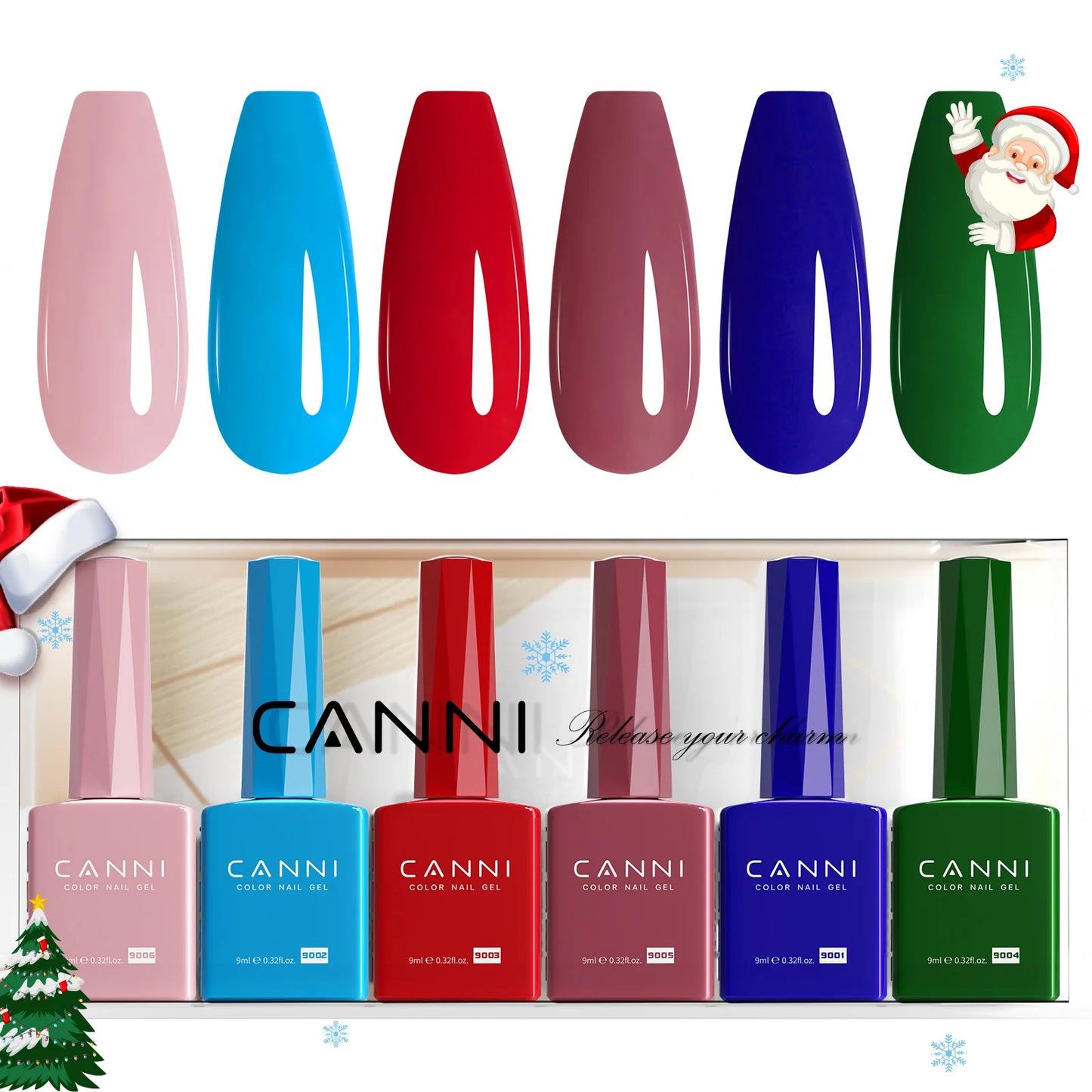 6pcs/kit CANNI HEMA TPO FREE Nail Gel Polish Set Gorgeous Color Semi Permanent Soak off UV LED Gel Nail Varnish Christmas Gift