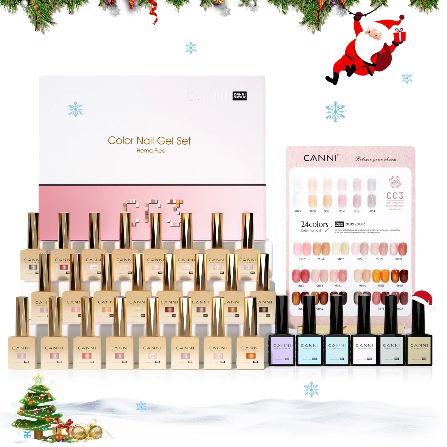 CANNI 30pcs Nail Gel Polish Kit CC Collection FREE TPO/Hema Free Fall Nails  Christmas Gel Varnish Soak Off Semi Permanent Gel Set