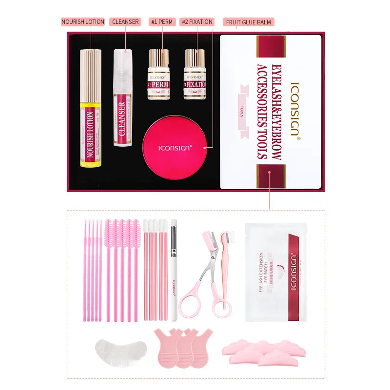 Kit professionnel 2 en 1 pour rehussement les cils et les sourcils, permanente rapide, tenue 6 à 8 semaines, mascara, rehussement de cils, lash lift, outil de maquillage