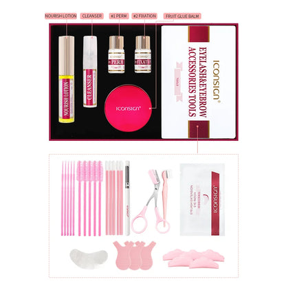 Kit professionnel 2 en 1 pour rehussement les cils et les sourcils, permanente rapide, tenue 6 à 8 semaines, mascara, rehussement de cils, lash lift, outil de maquillage