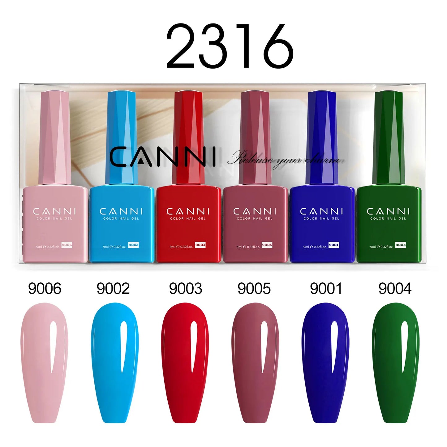 6pcs/kit CANNI HEMA TPO FREE Nail Gel Polish Set Gorgeous Color Semi Permanent Soak off UV LED Gel Nail Varnish Christmas Gift