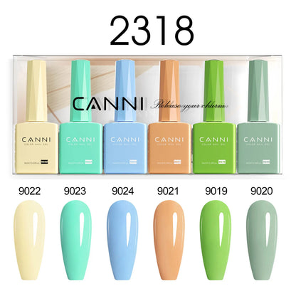6pcs/kit CANNI HEMA TPO FREE Nail Gel Polish Set Gorgeous Color Semi Permanent Soak off UV LED Gel Nail Varnish Christmas Gift