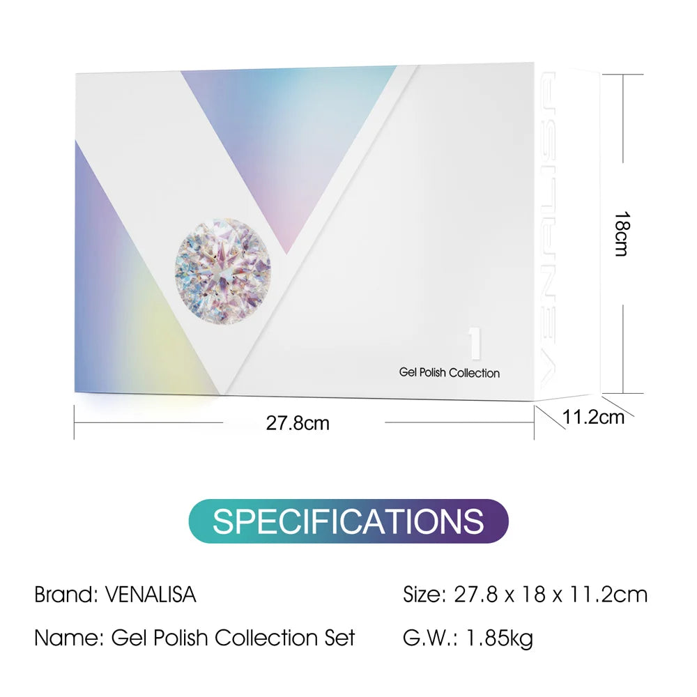 1Set VENALISA V6 Whole Set 10ml HEMA Free TPO Free Vegan Nail Gel Polish Color Display Gel Varnish Nail Maincure Branded Suitcase