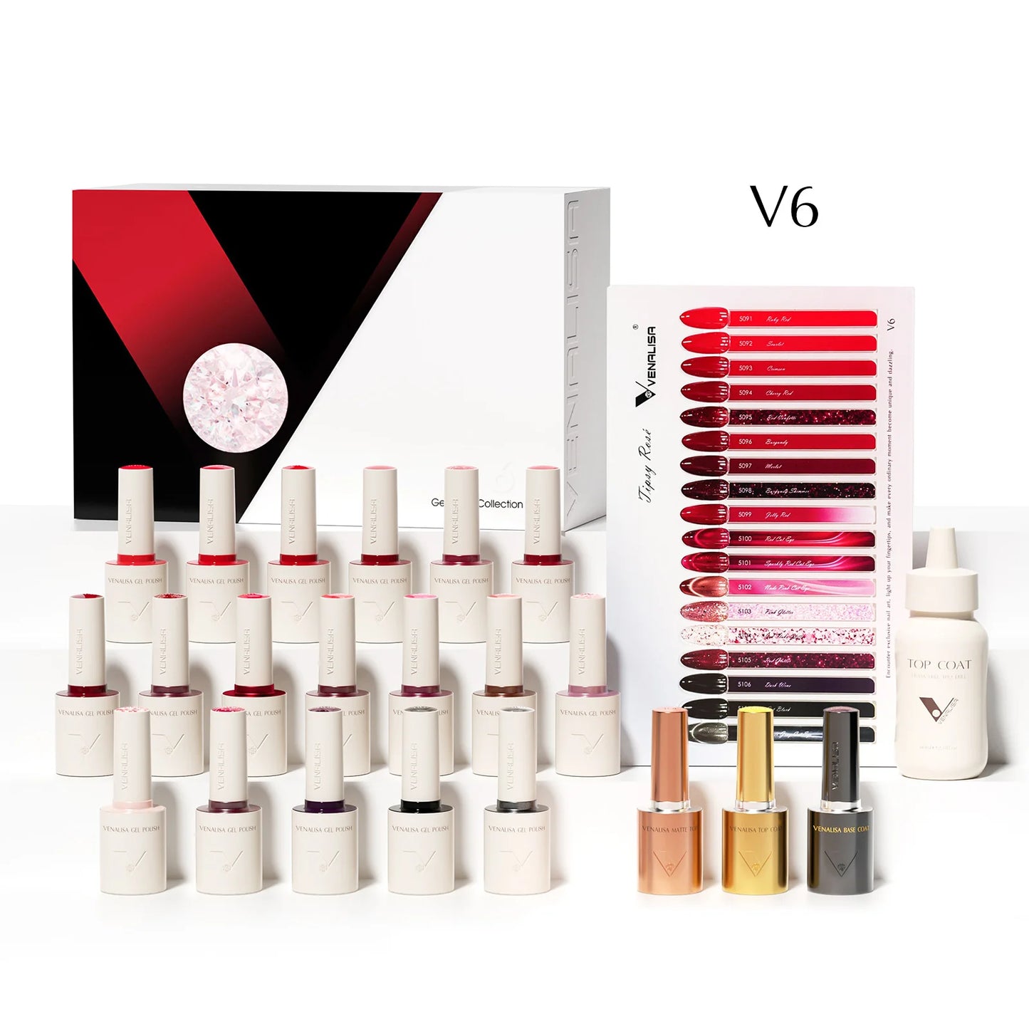 1Set VENALISA V6 Whole Set 10ml HEMA Free TPO Free Vegan Nail Gel Polish Color Display Gel Varnish Nail Maincure Branded Suitcase
