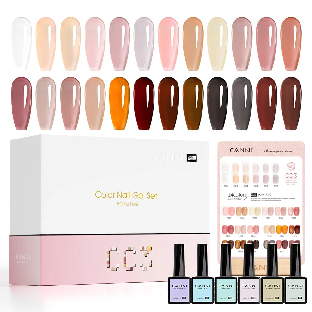 CANNI 30pcs Nail Gel Polish Kit CC Collection FREE TPO/Hema Free Fall Nails  Christmas Gel Varnish Soak Off Semi Permanent Gel Set