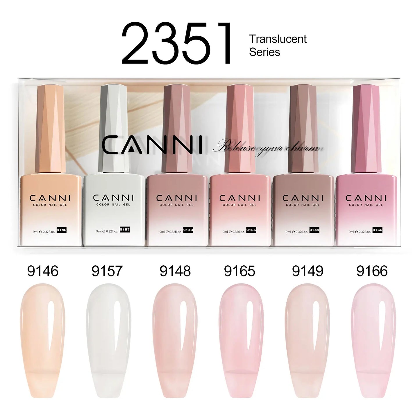 6pcs/kit CANNI HEMA TPO FREE Nail Gel Polish Set Gorgeous Color Semi Permanent Soak off UV LED Gel Nail Varnish Christmas Gift